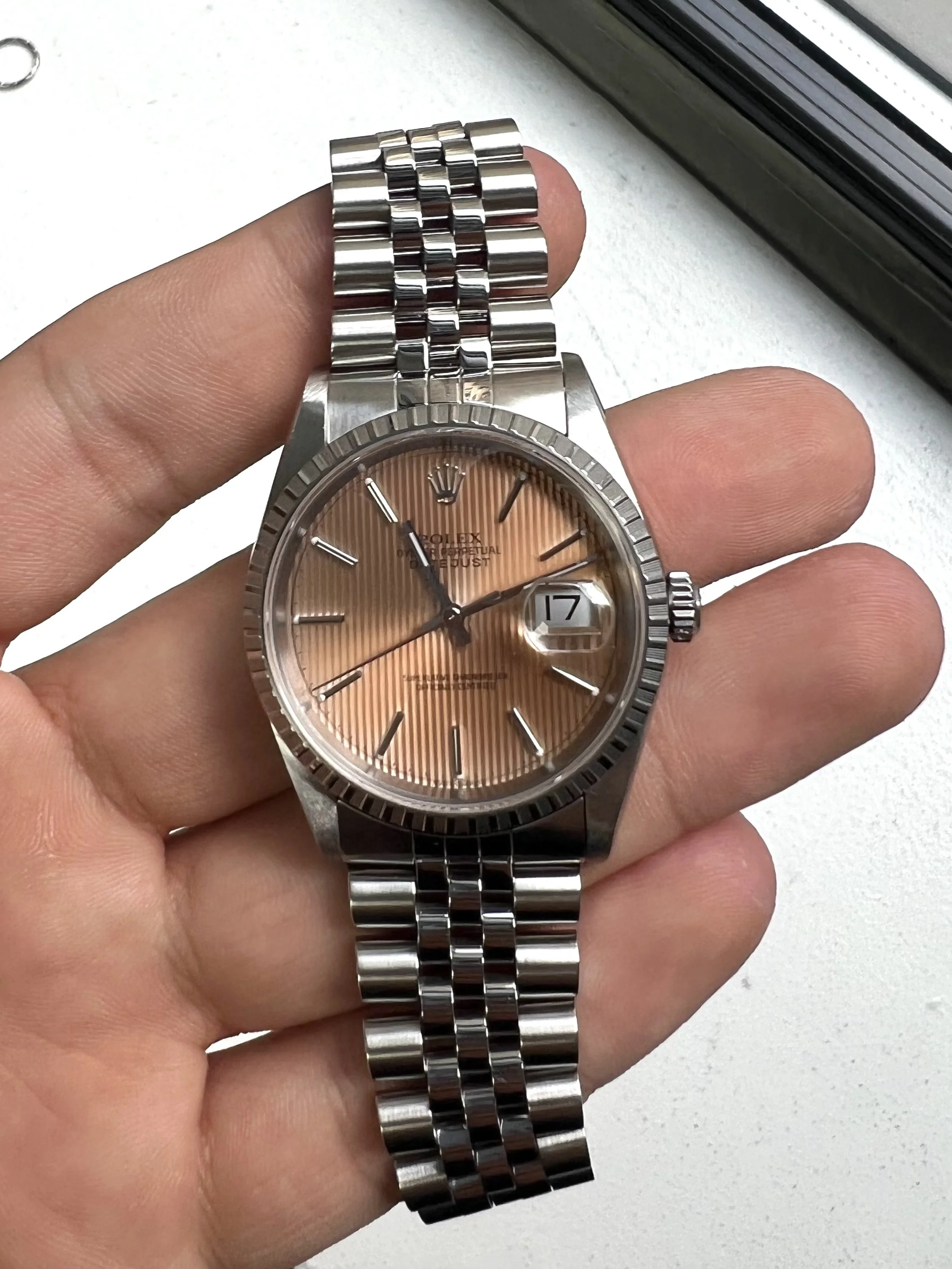 Rolex salmon dial best sale